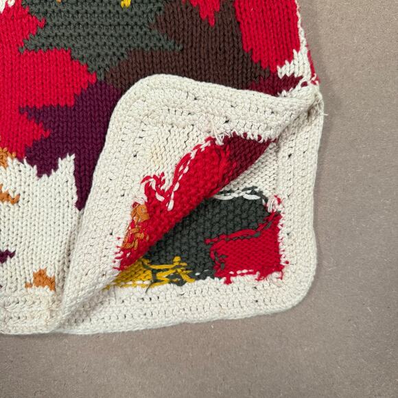 Vintage Fall Leaf Sweater Autumn Maple 80s 90s Ramie Knit BEST American L - Picture 5 of 9